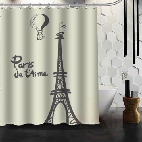 Best Nice Custom Eiffel Tower in Paris Shower Curtain Bath Curtain Waterproof Fabric For Bathroom MORE SIZE WJY#30