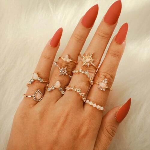 Fashion trend star crown protein multi-alloy fashion temperament joint set ring female gift