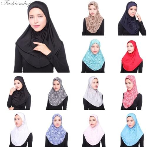 Muslim Hijab Islamic Jersey Turban Women Black Ninja Underscarf Caps Instant Head Scarf Full Cover Inner Coverings hats