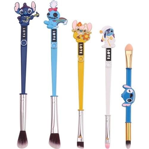 5pcs Cartoon Makeup Brushes Set Foundation Blending Powder Eyeshadow Contour Concealer Blush Cosmetic Tool Pincel with Bag