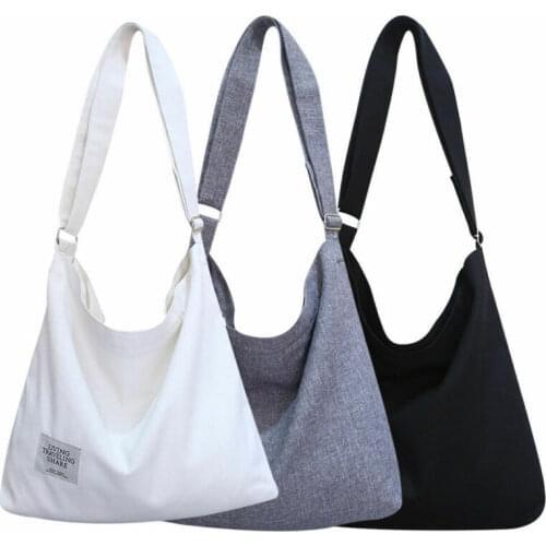 Dark of Nylon School Bags Men And Women Students Casual School Bag Solid Color Minimalist Large Capacity Shoulder Shopping Bag