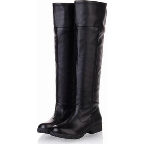 New fashions in winter high-end hip bottomed boots in Europe and America and womens high boots in velvet