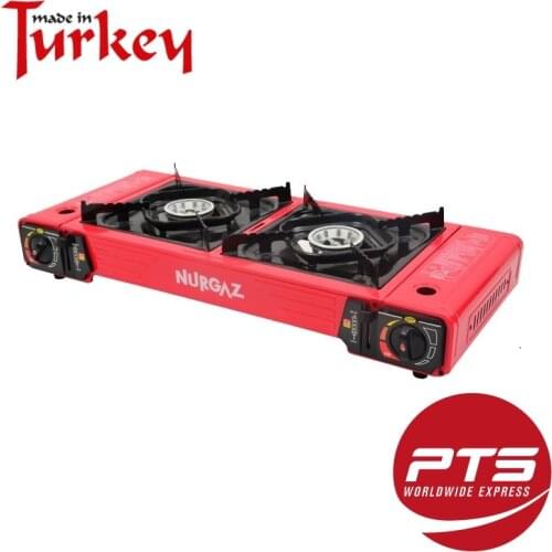 Nurgaz Brand Campout Cassette 2021 New Outdoor BBQ Grill Portable Double Gas Stove Turkish Gas Camping Stove Gas Furnace Tool