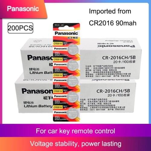 PANASONIC cr2016 200pcs original brand new battery for 3v button cell coin batteries for watch computer cr 2016 Suitable Watch