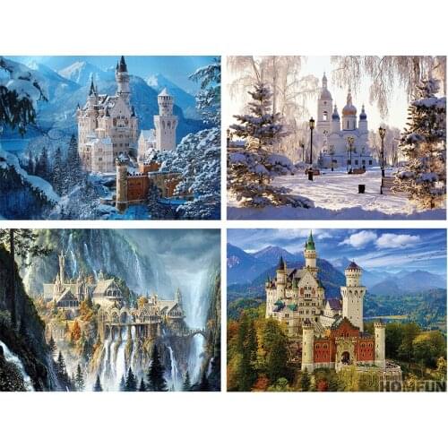 Full Square/Round Rhinestone Diamond Painting New 5D Castle Diamond Crystal Embroidery 3D Mosaic Diamond Home Decoration Lx25