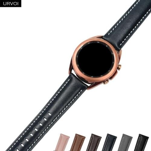 URVOI 22/20mm band for Galaxy Watch 3 active 41/45mm genuine leather strap for HUAWEI watch GT 2 quick release pin replacement
