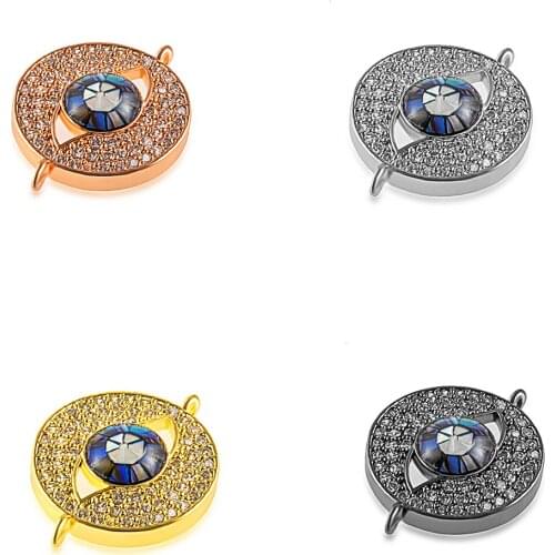 Charm Diy magic eye pendant necklace connector jewelry accessorie miniature precision inlay zircon abalone bracelet gift