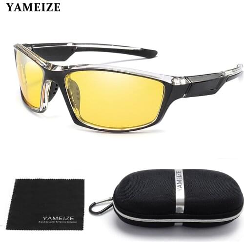 YAMEIZE Polarized Sunglasses Men Night Vision Glasses Anti Glare Eyewear Fishing Driving Goggles Yellow Lens Oculos De Sol