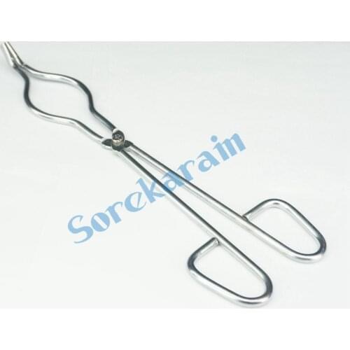 500mm Length Stainless Steel Crucible Tongs Bent Beaker Hold Melting Dish Holder Pouring Casting Refining Precious Metals