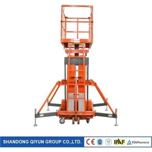 Qiyun Brand 14 M-18 M AC/DC Vertical Four Masts Aluminum Alloy Lift for Aerial Working with CE ISO