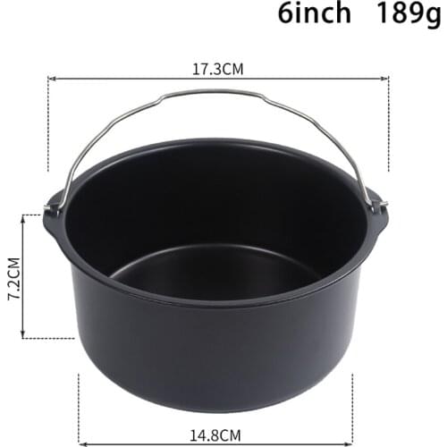 Air Baking Pan Carbon Steel Black 7Inch 8Inch Round Baking Fryer Basket Tray