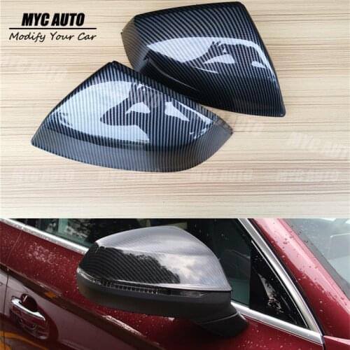 Carbon Fiber Look Mirror For Audi Q5 SQ5 Q7 SQ7 Carbon Fiber Look Rear View Mirror Cover 2016 20107 2018 2019 Q5 Q7 Mirror Cover
