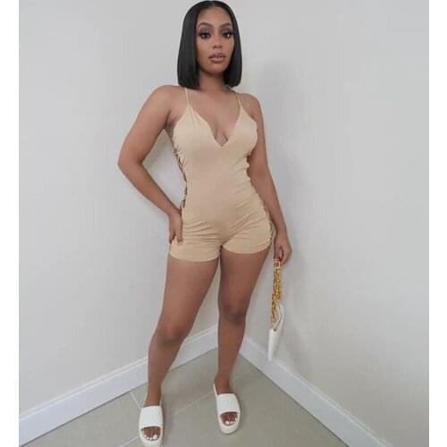 Elegant Woman Jumpsuits Hollow Skinny Hip-Lifting Macacao Feminino Casual Low-Cut Vetement Femme Ropa Mujer 2021 Summer Overalls