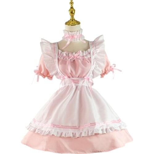 4 Style Plus Size Women Maid Outfit Anime Long Dress Black White Apron Dress Lolita Dresses Princess Party Cosplay Costume 2021