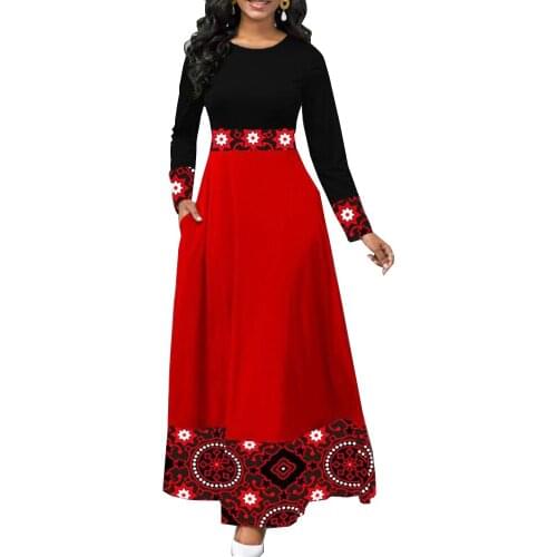 Women Dress 2021 Spring Summer Casual Plus Size Vintage Print Maxi Dresses Sexy Slim Ball Gown Office Long Party vestidos 5XL