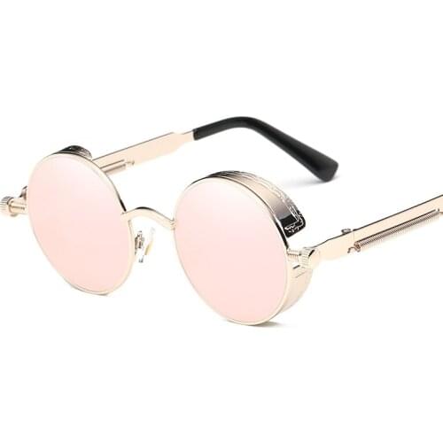 ZXTREE Round Gothic Steampunk Sunglasses Men Retro Sunglasses Women Fashion Metal Sun Glasses Coating Mirror Vintage UV400 Z298
