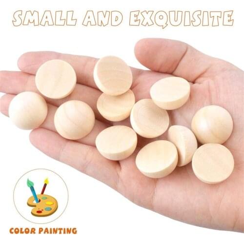 100pcs 20mm Unfinished Half Wooden Balls Mini Hemisphere Half Craft Ball for DIY Jewelry Making Projects Kids Art Craft Supplies