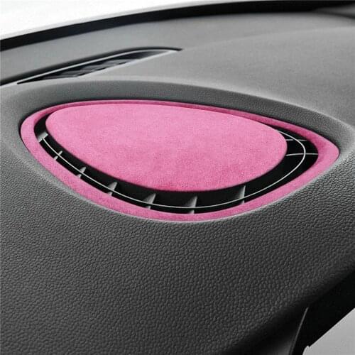 2pcs Dashboard Air Vent Outlet Decorative Cover Trim Sticker for MINI Cooper F55/F56/F54/F57 2014-2020 LHD/RHD Leather Turn Fur