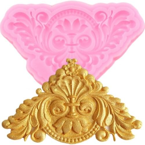 3D Craft Baroque Relief Silicone Mold Cupcake Topper Fondant Cake Decorating Tools Chocolate Gumpaste Candy Clay Resin Moulds