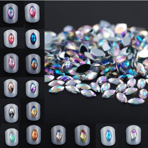 4*8mm Horse Eye Shape Rhinestone 1000pcs/bag Resin Flat Back Non Hotfix Loose Rhinestones DIY Decorative Stones