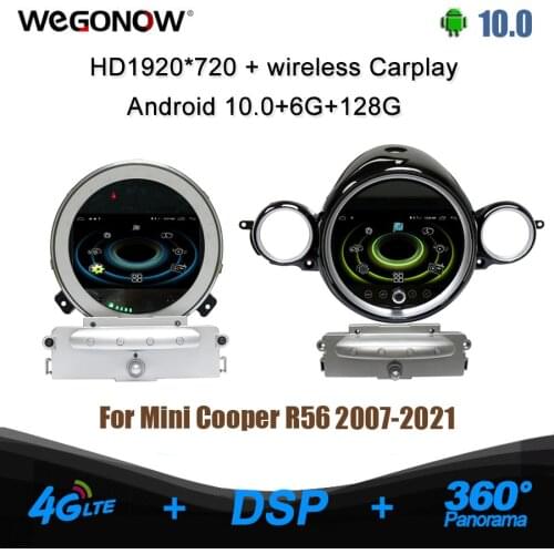 4GB +64GB 7 " 9'' Blu-Ray Android 10.0 Car gps RDS Radio Player Wireless Carplay 4G LET For BMW Mini Cooper R56 R60 2007-2021