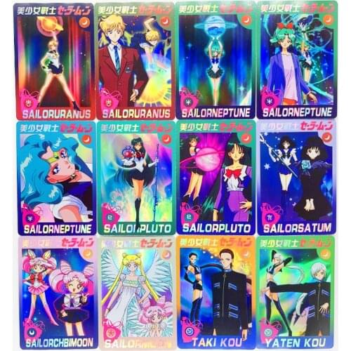 42pcs/set Sailor Moon Mizuno Ami Hino Rei Minako Aino Sailor Uranus Toys Hobbies Hobby Collectibles Game Collection Anime Cards
