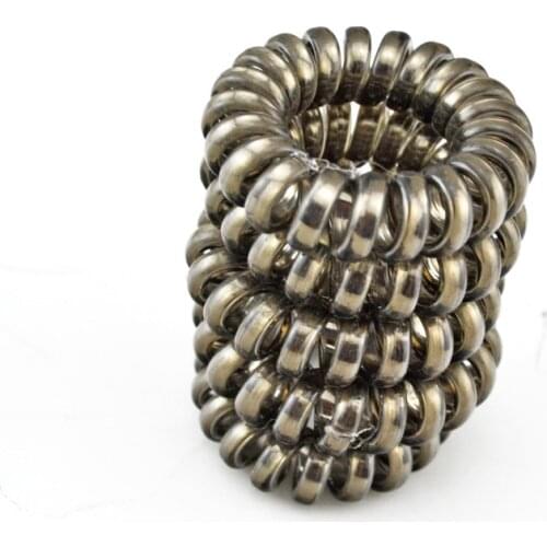 Lot 5Pcs Girl 3 Color Telephone Wire Line Rope Gum Print Elastic Rubber Bands Holder Hair Piece