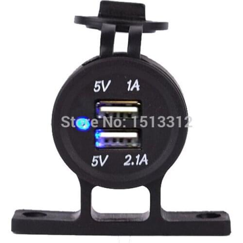 DIY Car Dual USB Charger 2.1A / 1A 12-24V Dual USB Car Charger Adapter for Motorcycles