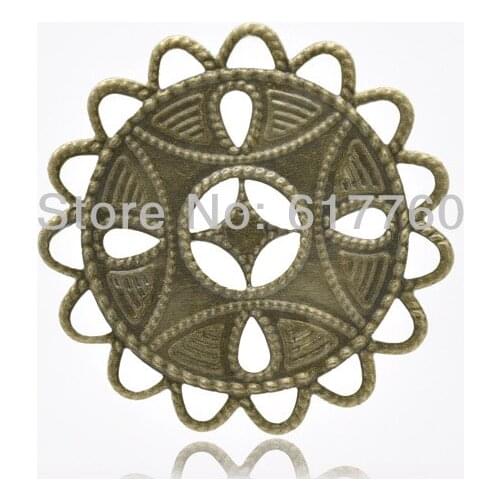 Free shipping-50Pcs Antique Bronze Filigree Wraps Connectors DIY Jewelry Findings Connectors 37x37mm J0585