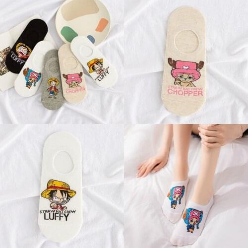 1 pair One Piece Anime figure Summer thin Luffy Choba sock Cartoon casual xxx boy and girls Princess socks min The New