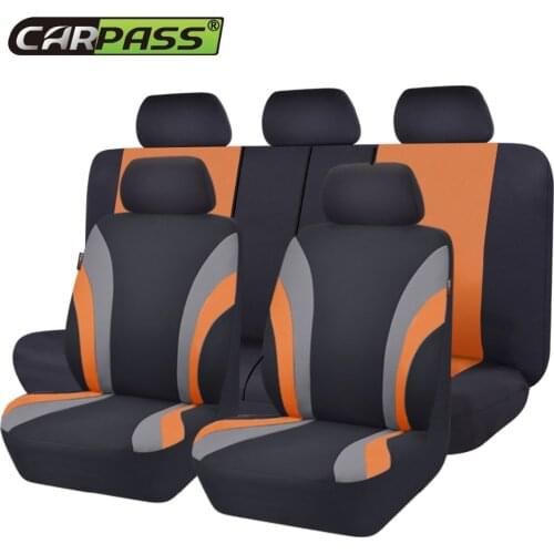 Car-pass New Colorful Sports Series Car Seat Covers Universal Car Styling Full Set Interior Car Airbag Compatible Seat Support