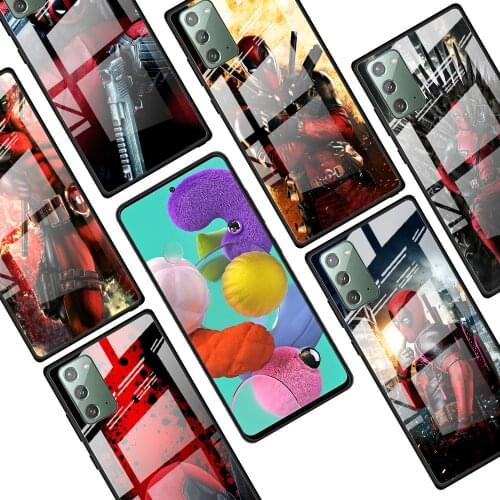 Deadpool Marvel for Samsung Galaxy Note 20 Ultra 10 Lite Plus 9 8 5G A70 A50 A40 A30 A20 Tempered Glass Phone Case