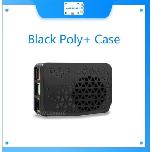 Black Poly+ Case For Raspberry Pi 4, With Dedicated MINI Cooling Fan