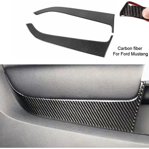 Carbon fiber Door Stripe Decoration Stickers Cover Trim For Ford Mustang 2015-19