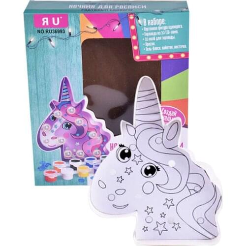 Children DIY Painted Graffiti Playsets Toys With Animal Glowing Light 3D Nightlight Painting Kit Lighted Animal Craft For Kids