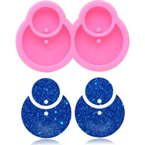 DIY Round Earring Mold Epoxy Resin Semicircle Jewellery Pendant Keychain Silicone Mold