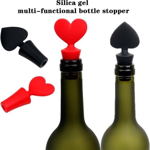 Geometric Edible Silicone Champagne Vacuum Seal For Bottled Beer Wine Cork Stopper Pokershaped Bar Accessories Kitchen Tools