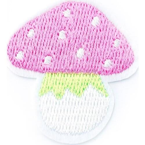 Mushroom (Size:3.5x4.0cm) Cartoon Badges DIY Embroidery Patch Applique Clothes Clothing Sewing Supplies Decorative Patches