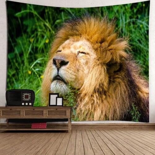 Hawkalice Lion Tapestry Starry Lion Tapestries Hippie Bohemian Animal Wall Hanging Tapestry for Living Room Bedroom Dorm Decor