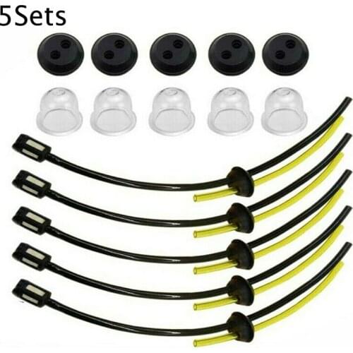 5Set Gasoline Filter Pipes Kit For Strimmer Trimmer Brush Cutter Spare Parts Gasoline Filter Gasoline Hose Seal Dropshipping New