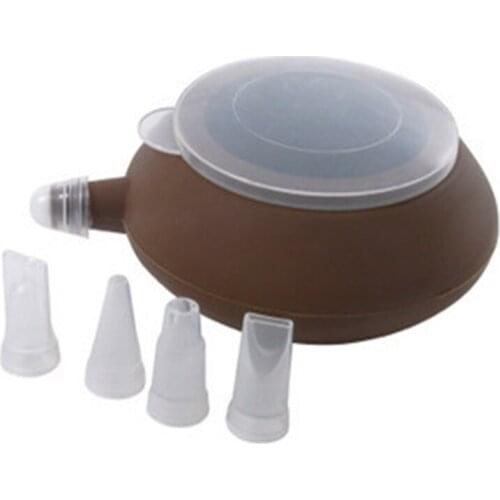 Brown Tea-pot Shaped Large Size Food Degree Silicone Piping Pot Dessert Decorators For Milk Sauce Macaron Decoration Pot D696