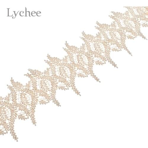 Lychee Life 3 Yards Water Soluble Embroidery Cotton Lace White Lace Trim DIY Patchwork Sewing Material Accessories For Dress