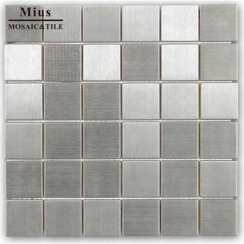 METAL SILVER STAINLESS STEEL 2X2 SQUARE TILE