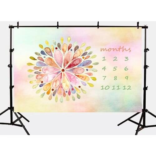 Mehofoto Newborn Months Backdrop for Photography Studio Colorful Baby Shower Photo Booth Background S-2754