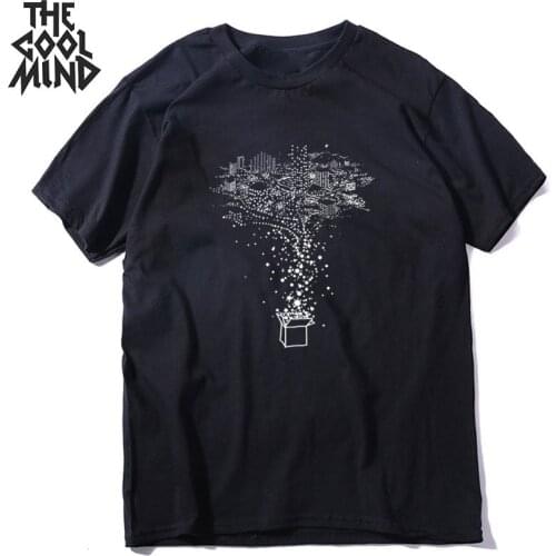 COOLMIND 100% cotton short sleeve cool print men T shirt casual loose men Tee shirt o-neck male t-shirt male men tee shirts