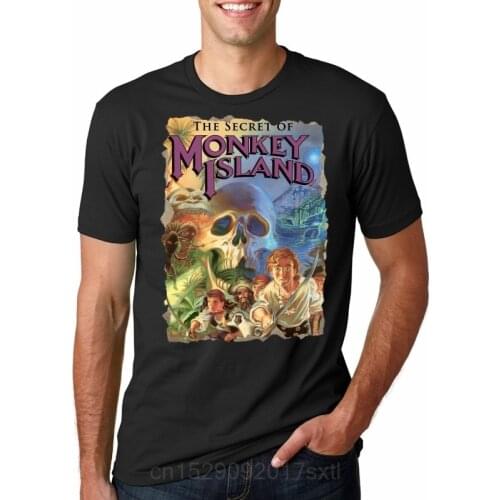 Mens Fashion The Secret of Monkey Island Print T-Shirt Cool Summer Top High Quality Casual T-Shirt