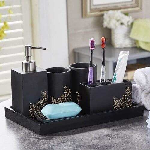 North European and American bathroom five-piece set Washing set modern minimalist Cup toothbrush holder bathroom kit LO728528