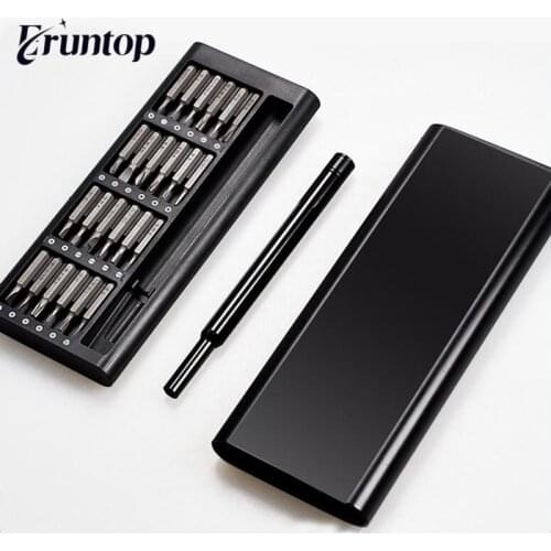 1Set 24 in 1 Daily Use Screwdriver Kit 24 Precision Magnetic Bits Alluminum Box DIY Screw Driver Set For Smart home