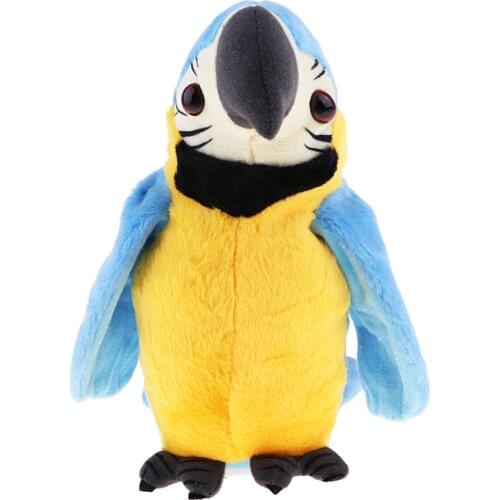 New Soft Stuffed Toy 120 Songs & Talking Plush Parrot for Kids Playmate Toy, Blue