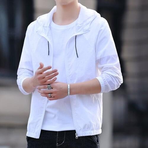 New Sunscreen Jacket Summer Waterproof Quick Dry Hooded Jacket Men Raincoat Thin Windbreaker Breathable Outdoor Sport Coats